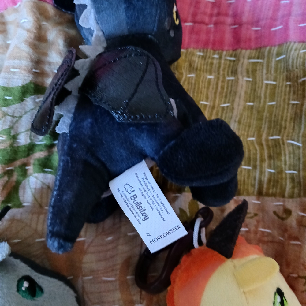 Lot of 3 Wings of Fire Plush Dragon Keychains Morrowseer Starflight Sunny - Picture 6 of 6